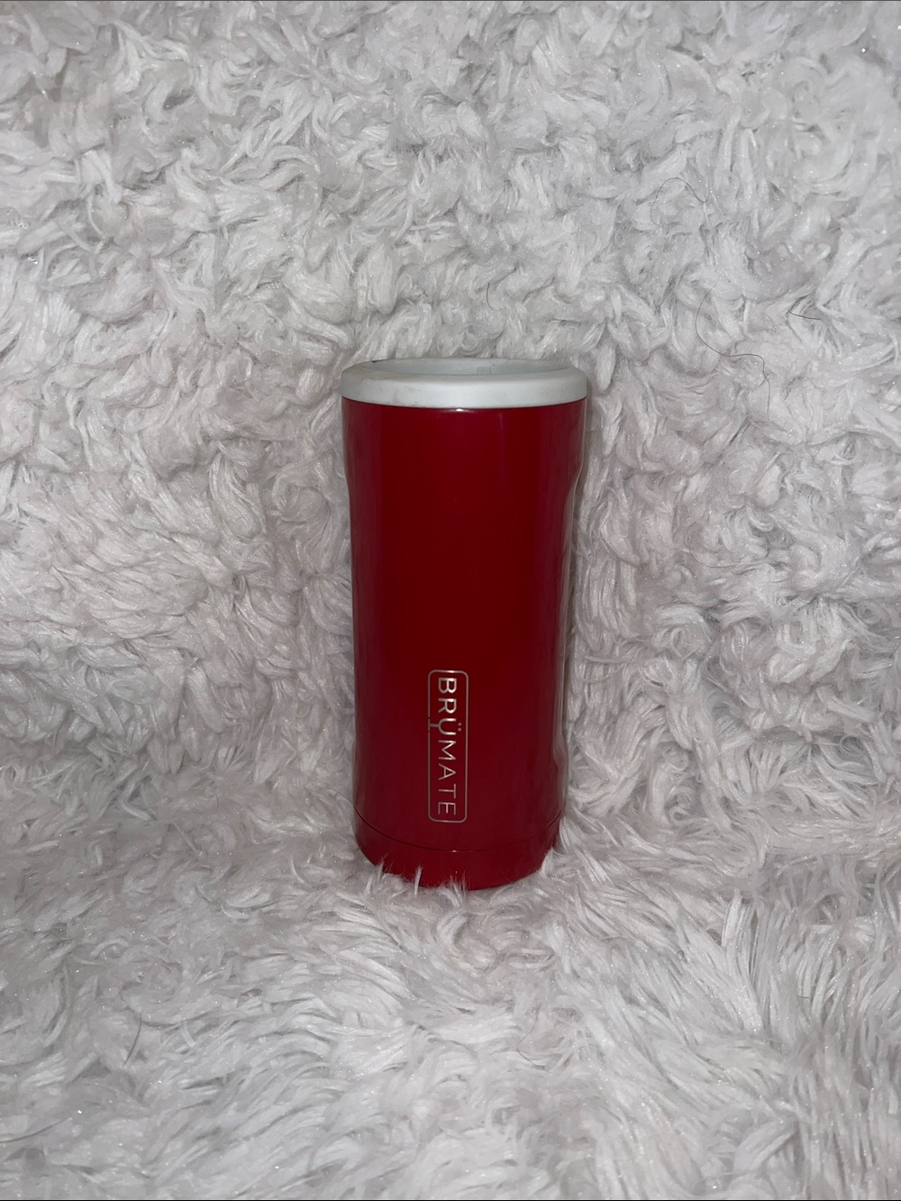 Brumate Red and White Slim Can Cooler